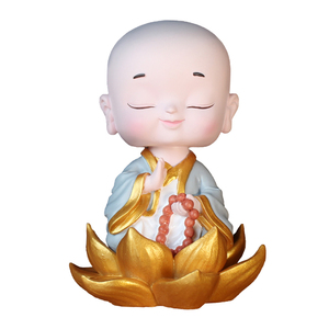 小和尚汽车摆件佛系车载创意网红人物可爱摇头轿车车内装饰品高档