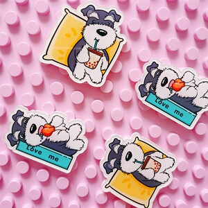 原创雪纳瑞亚克力冰箱贴卡通可爱磁性磁性贴动漫词条雪纳瑞萌宠狗