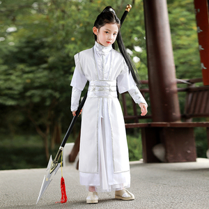 女侠客花木兰女扮男装武侠古风唐装女童汉服古装走秀演出服秋冬款