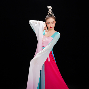 水袖舞蹈服飘逸中国风古典舞蹈服装仙女汉服甩袖惊鸿舞演出服成人