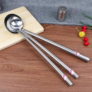 不锈钢炒勺厨师炒菜大马勺长柄汤勺食堂厨房打菜勺粥勺锅铲子油壳