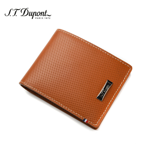 S.T. Dupont/都彭 棕色男士短款钱包 轻奢休闲牛皮革钱夹1705