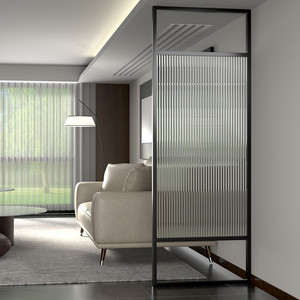 轻奢北欧客厅长虹超白隔断屏风酒店钢化玻璃装饰家用卫生间遮挡墙