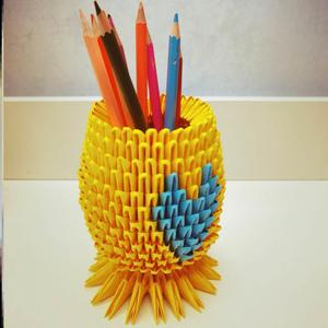 三角插折纸材料纸菠萝笔筒diy礼物学生笔筒制作材料半成品送同学
