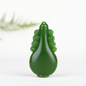 一元拍卖 新疆和田玉碧玉花瓶吊坠平平安安净瓶玉坠男女玉石挂件