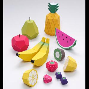 中国型 仿真卡通水果 3d纸模折纸儿童玩具制作diy手工拼装立体纸