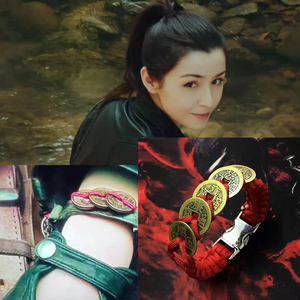 阿宁同款手链终极笔记手链本命年五帝钱终极笔记粗款铜钱转运手链