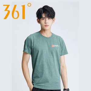 男2022夏季新款男装短袖国潮绿色简约透气速干361度弘沃达专卖店52