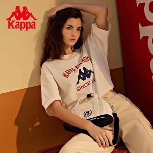 Kappa/背靠背官网正品夏季新款男女纯棉运动t恤上衣休闲半袖短袖