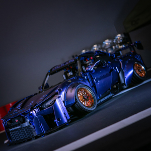 乐高日产gtr低趴改装积木跑车成人高难度moc拼装k盒子玩具模型