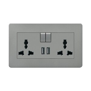 新品koa 147型二位开关带b位多功能万用插孔3座带双us二接口电源