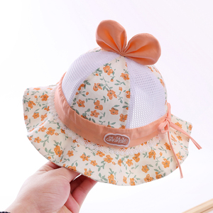 女宝宝帽子夏季薄款遮阳帽一岁渔夫帽婴儿帽子6一12月防晒帽太阳