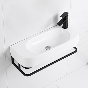 小尺寸洗脸盆挂墙式卫生间阳台陶瓷洗手盆一体洗漱池窄长23cm最小