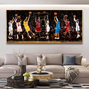 篮球明星挂画詹姆斯 科比乔丹麦迪欧文 艾佛森客厅卧室主题装饰画