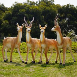 户外仿真羚羊摆件室外大型玻璃钢雕塑模型草坪园林动物装饰品摆设