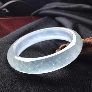 缅甸天然翡翠手镯a货手镯缅甸现场木那雪花棉手镯直播链接专拍