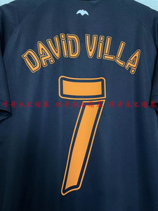 06-07瓦伦西亚客场短袖欧冠7号比利亚9号莫伦特斯21号席瓦尔球衣