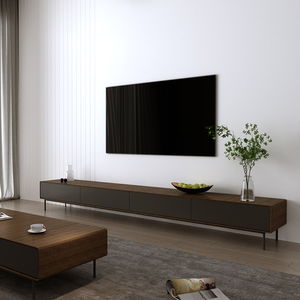 现代简约电视柜黑色客厅地柜极欧简北大小户型电视机柜斗柜组合