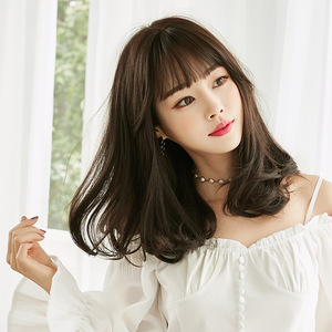 假发女中长发全头套式自然蓬松假发套齐肩网红微卷发梨花头锁骨发