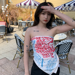 周椰椰/网红夏季方巾抹胸丝巾女气质复古防晒披肩度假领巾ins发带