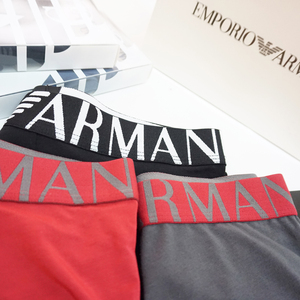 armani阿玛尼内裤男士纯棉冰丝刺绣四角无痕透气舒适真正品礼盒装