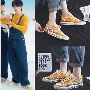 tnt时代少年团宋亚轩丁程鑫刘耀文王俊凯同款鞋乞丐帆布鞋女ins