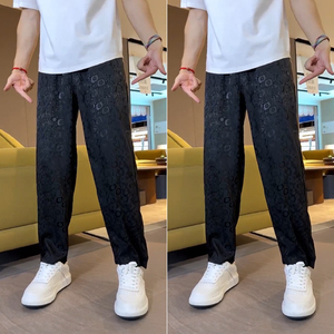 BXBM2024夏季新款潮流时尚哈伦裤男士透气长裤超薄舒适印花休闲裤