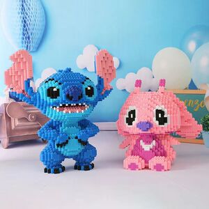 史迪仔串联积木男孩拼装益智玩具女孩系列小颗粒高难度3d立体拼图