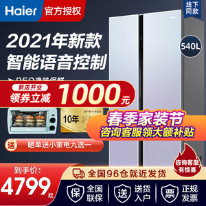 2021年新款海尔双开门对开门风冷无霜两门冰箱bcd-540wghss5vg1u1