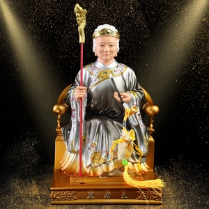 铁刹山黑妈妈黑老太太神像体仙家像供奉居家用树脂仿铜彩佛像摆件