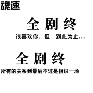 全剧终车贴 个性创意伤感文字定制车贴汽车天窗后档车门贴纸