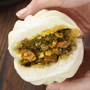 扬州雪菜辣肉丝包大包子猪肉家用懒人早餐新鲜半成品冷冻早点速食