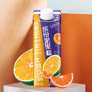 【11月产】伊利优酸乳缤纷果果粒柚子卡曼橘味210g*12盒