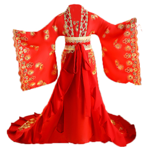 儿童古装女童汉服古代皇后贵妃拖尾裙中国风超仙s气拖地长款演出