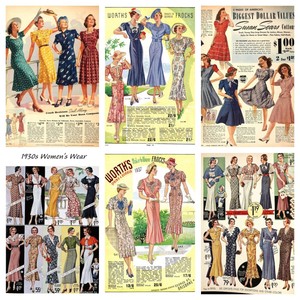 Y15 女士连衣裙古董复古款式样式素材系列图
