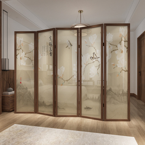 屏风卧室遮挡床边中式