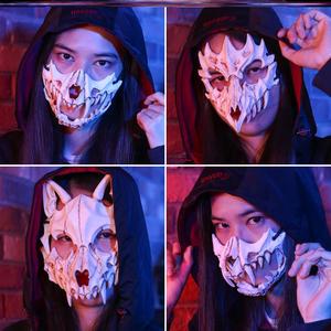 母婴专营店天猫面具古风中国风 半 脸 神秘半脸面具男左半脸面具半脸