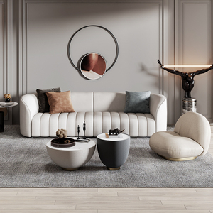 后现代轻奢免洗科技布沙发意式简约风格三人客厅家具ins风设计师