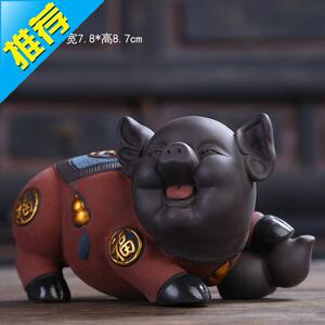 茶宠摆件 阿唐奇遇 茶16玩可爱猪茶宠摆件精品紫砂可养创意工艺