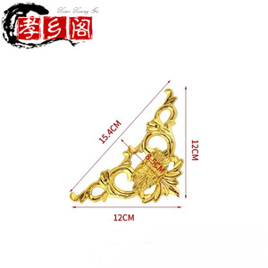 棺木棺材寿材骨灰盒丧殡葬白事用品塑料镀金黄装饰品贴花配件角花