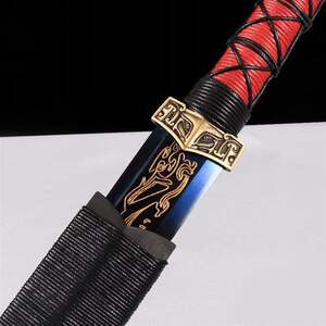 幽蓝刃 八面汉剑古剑高碳钢刀剑宝剑 夺帅汉剑蓝色剑刃长剑未开刃