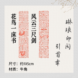 长条一对鸟虫篆闲章篆刻引首章国画书画成品闲章国展书法考级印章