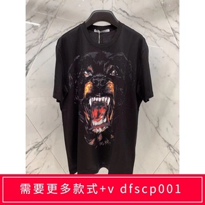 givenchy/纪梵希 21经典款 印花狗头镶钻图案短袖t恤 男女同款