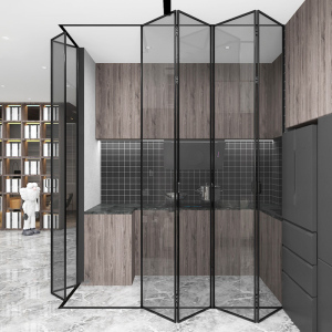 长沙极窄折叠门铝合金门简易门推拉门玻璃卫生间门收纳门超窄铝门