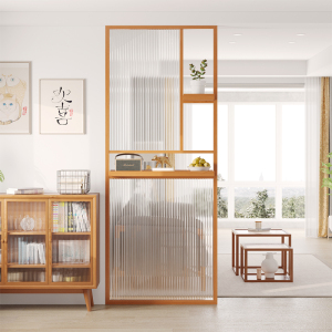 日式实木屏风隔断客厅简约现代长虹玻璃隔断家用客厅入户门玄关