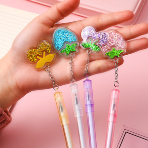 水果吊坠b中性笔 学生礼物可爱挂件水性笔少女心考试签字黑色水.