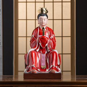 德化陶瓷碧霞元君泰山奶奶神像摆件泰山老母娘娘家居饰品家用供奉