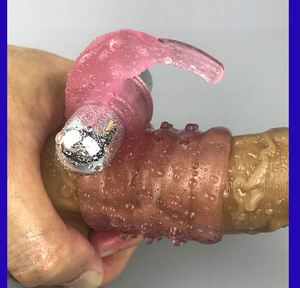 兔子男用震动锁精环套环舔阴器男女夫妻共振性工具羊眼圈环情趣环