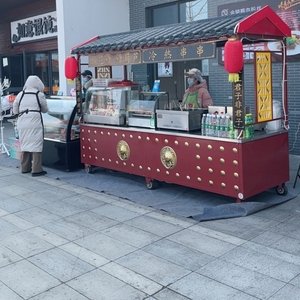 仿古餐车市集小推车臭豆腐摆摊车景点摊位车景区糖葫芦小吃街花车