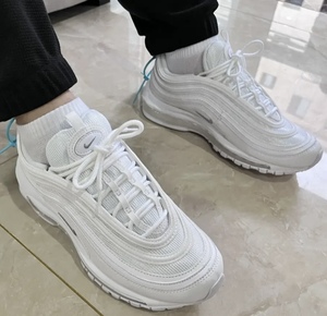 适配耐克子弹头270airmax97 98银鞋带圆形原装子弹头白粉反光鞋绳